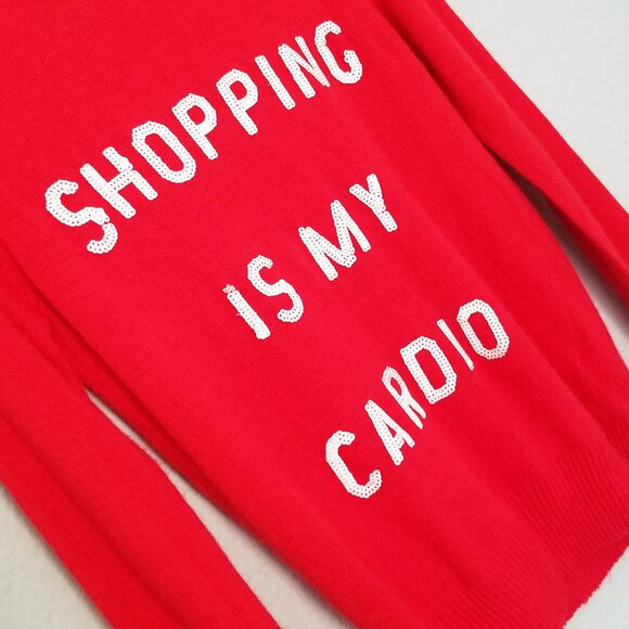 Wildfox White Label Shopping Is My Cardio Red Sweater S Jumper Angora Blend Y2K - Picture 8 of 16